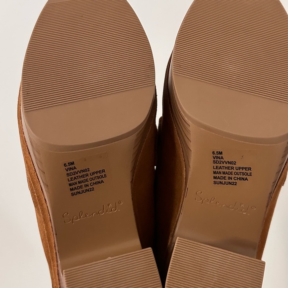 Splendid Vina Brown Suede Heeled Platform Clog 6.5 - Picture 5 of 6